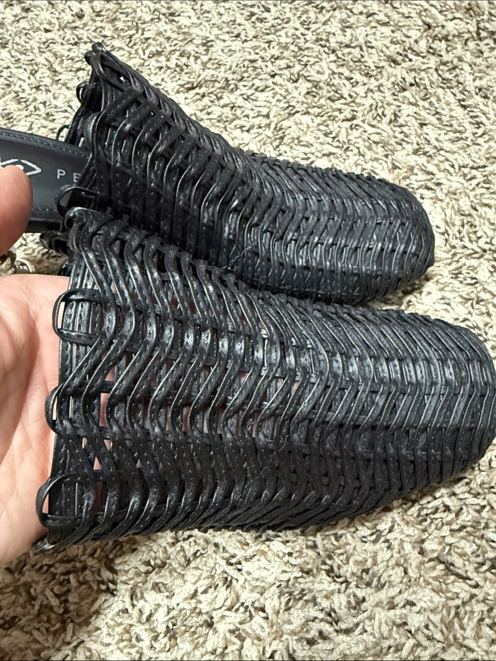 Katy Perry Collections Black Woven Mule with Sculpted Silver Beaded Heel - Picture 9 of 9